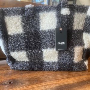 Peach brand Faux Sherpa Tote